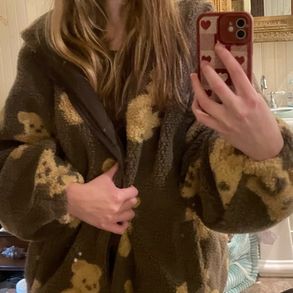 Aelfric Eden over sized teddy bear zip up jacket - Picture 3 of 4